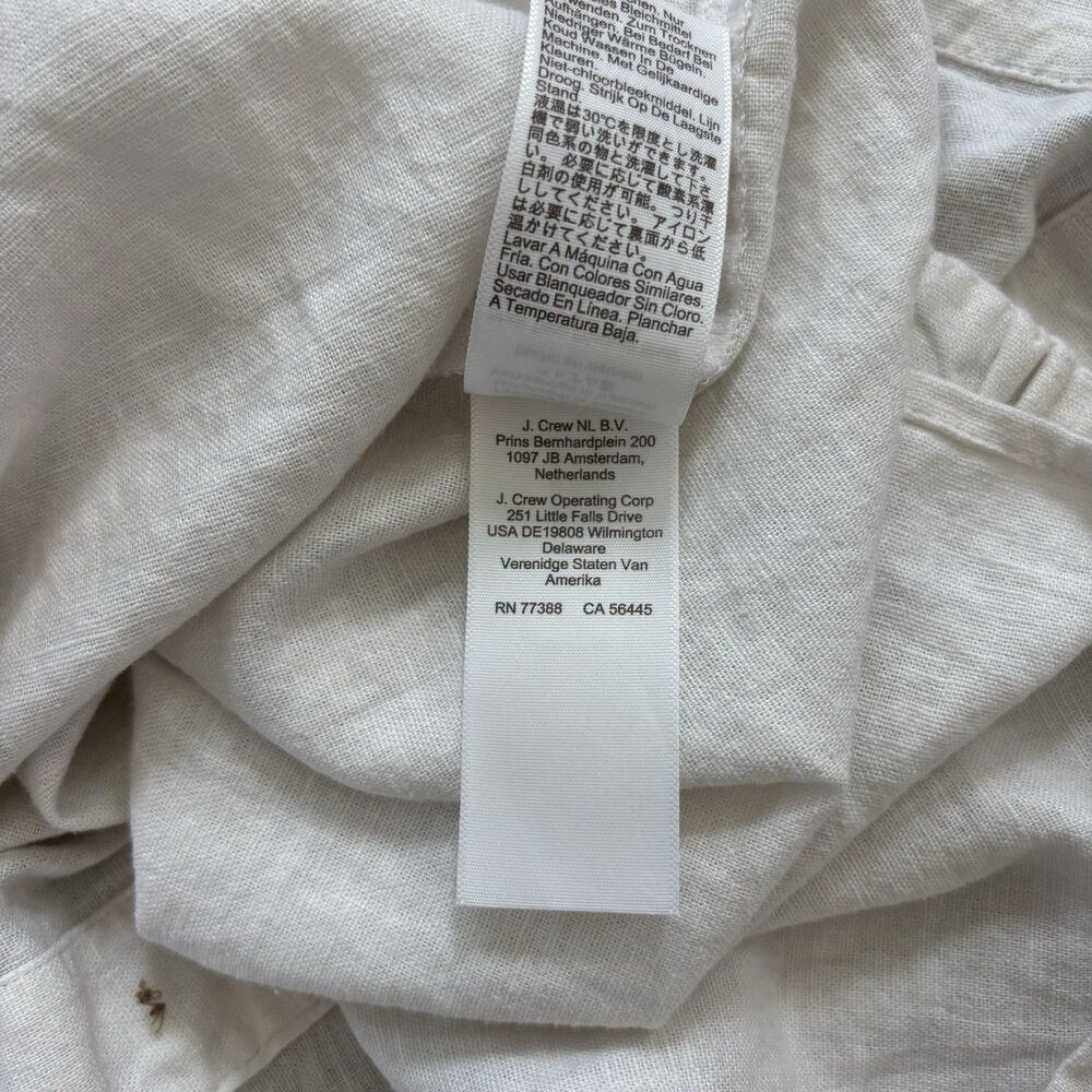 J Crew Womens Ruffle Sleeve Linen Blend Tank Top Size SP White Neutral Capsule - Picture 10 of 11